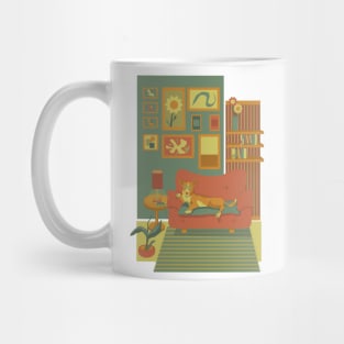 Scenery of a hound ready to read books Mug